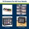 1 Pack 16-Drawer Plastic Storage Cabinet - (Black) 6"D x 11"W x 9"H